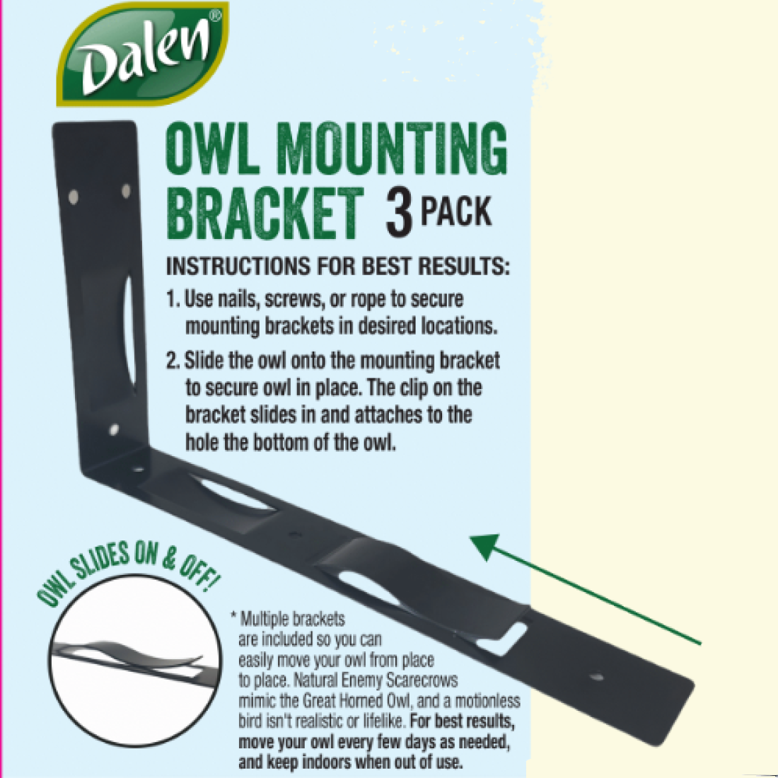 3-Pack Owl Mounting Brackets for Securing &amp; Repositioning Fake Scare Owls