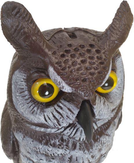 Natural Enemy Scarecrow Great Horned Owl - Deter Birds &amp; More