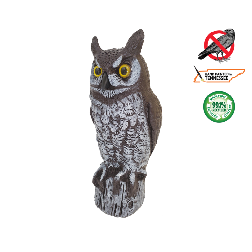 Natural Enemy Scarecrow Great Horned Owl - Deter Birds &amp; More