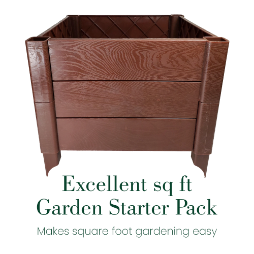 Square Foot Planter - Raised Bed Container Garden Kit - Faux Wood